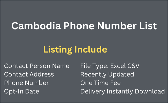 Cambodia Phone Number List