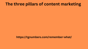 The three pillars of content marketing 