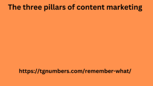 The three pillars of content marketing
