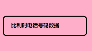 比利时电话号码数据 